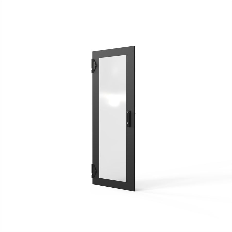 SCHROFF Porte 1400H 600L verre IP20 fermeture 3 points RAL7021