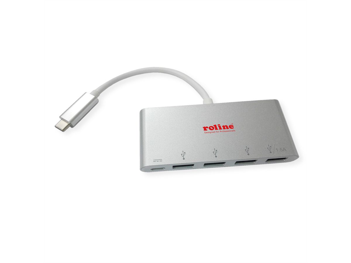 ROLINE Hub USB 3.2 Gen 1, 4 ports, type C, 1 port PD
