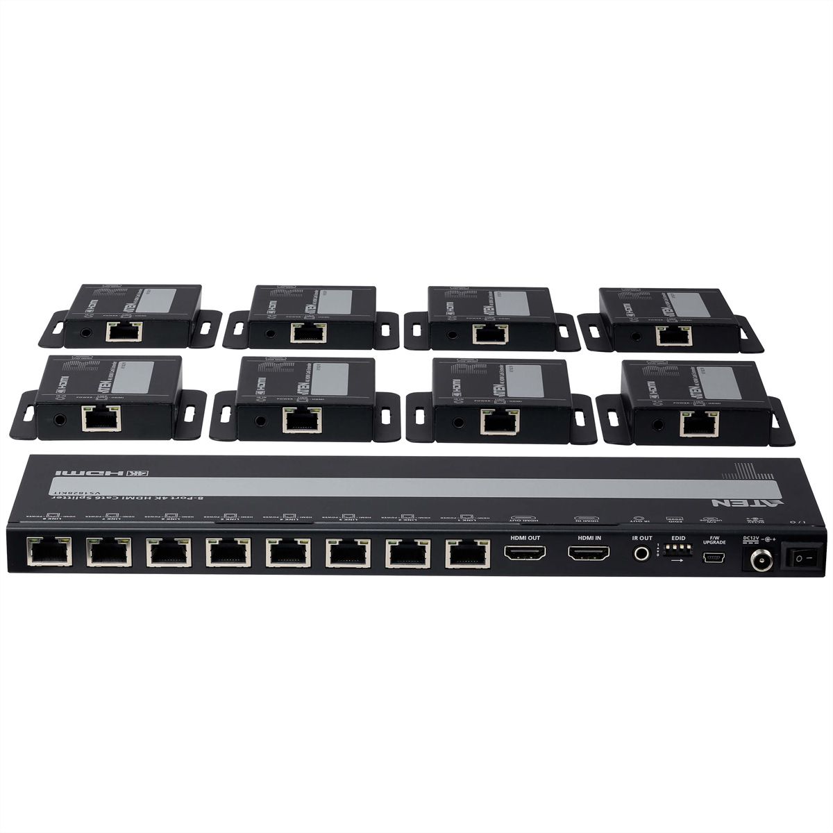 ATEN VS1828KIT Répartiteur Cat 6 HDMI 4K à 8 ports avec récepteurs