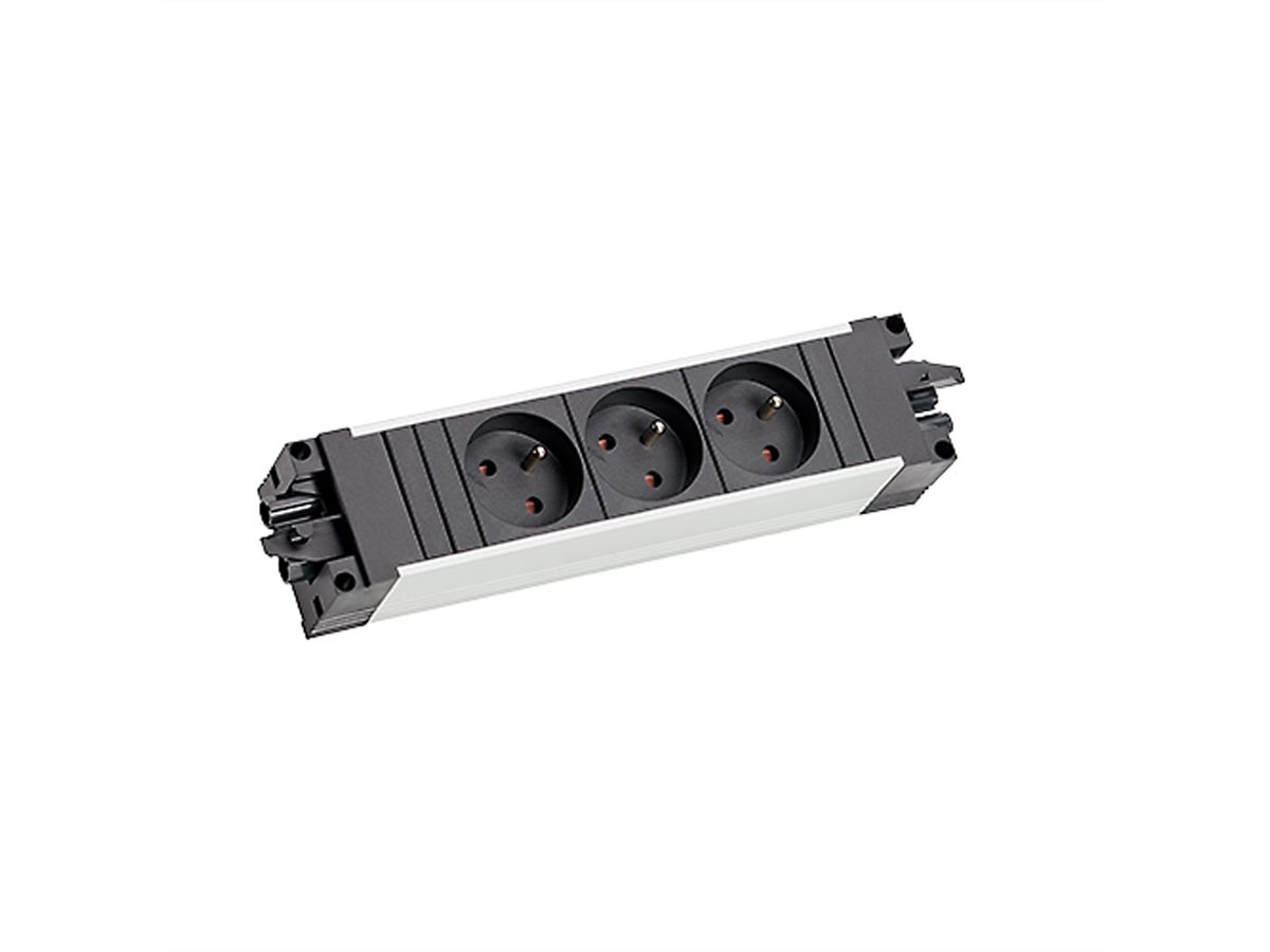 Rallonge Bachmann 4m Avec Fiche Et Prise GST18-3 - Câble Noir H05VV-F 3G1.5mm² - Pour Blocs Multiprises, Atelier