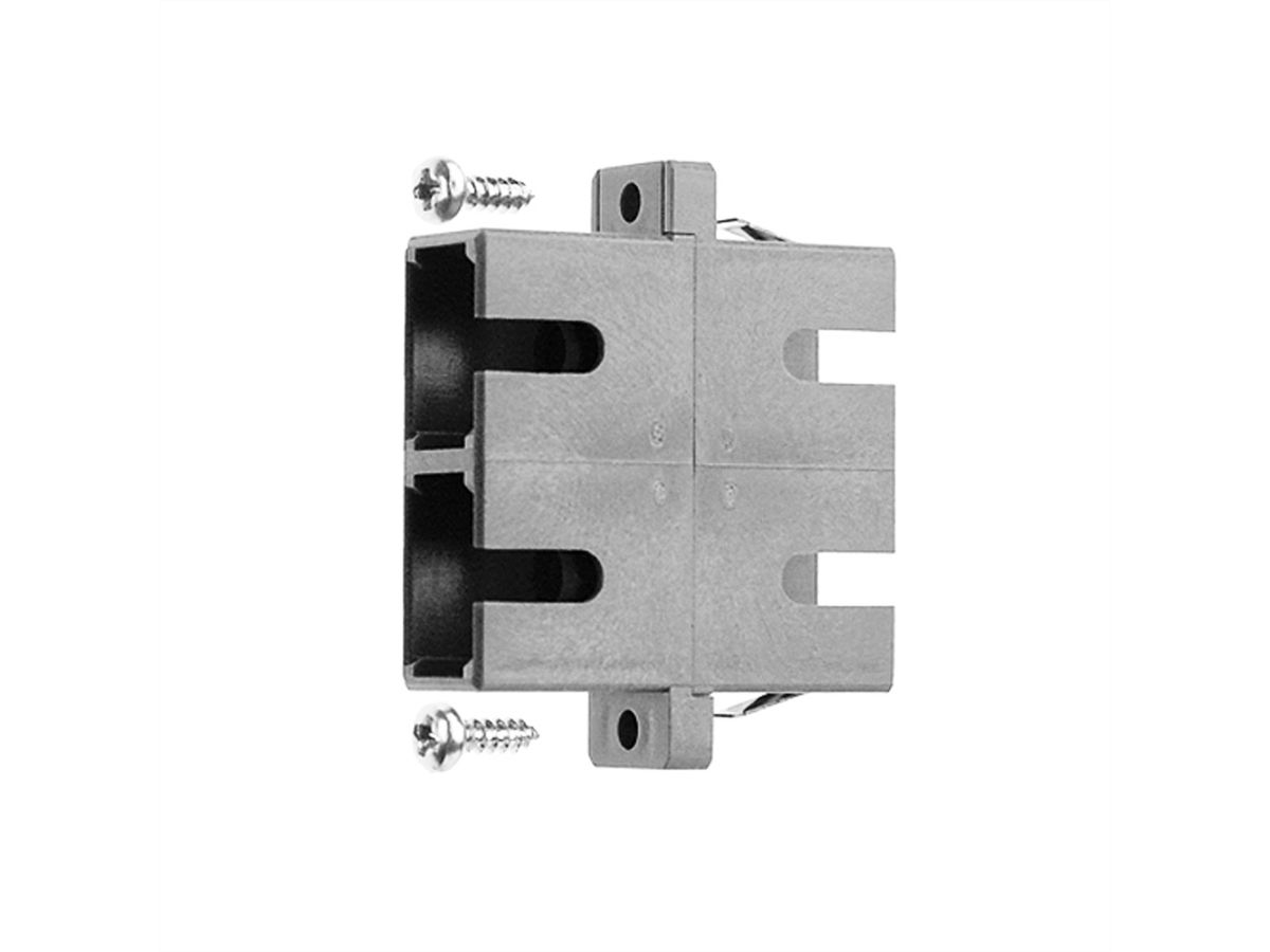 TELEGÄRTNER Coupleur SC Duplex, Singlemode et Multimode, Manchon en céramique, boîtier en métal, gris