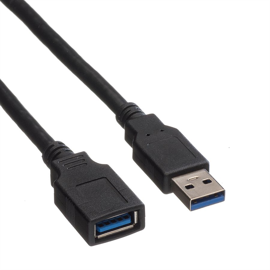 ROLINE Câble USB 3.2 Gen 1 Type A-A, M/F, noir, 0,8 m