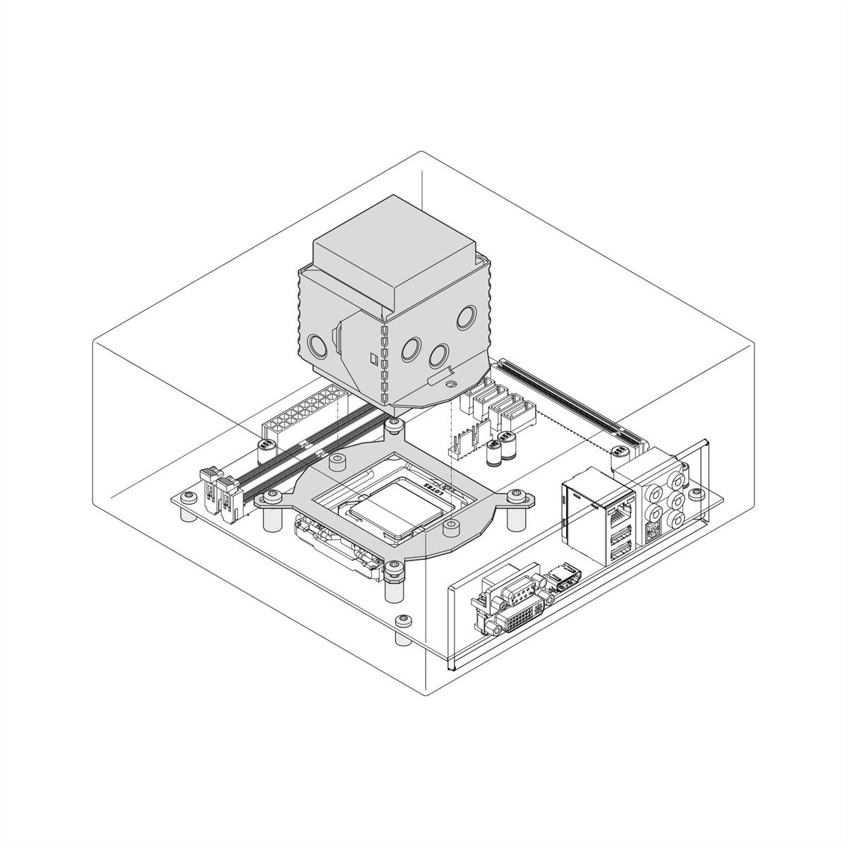 Support de montage SCHROFF Interscale pour conducteur thermique flexible (FHC) de 70 mm, CPU Intel