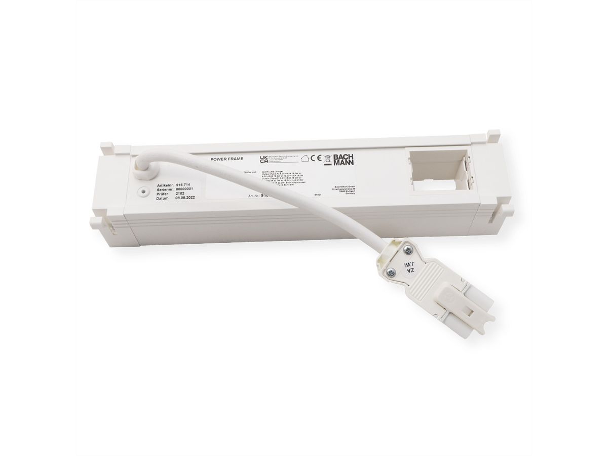 BACHMANN POWER FRAME 2xUTE 1xCM 1xUSB A/C 22W 0,2m GST18