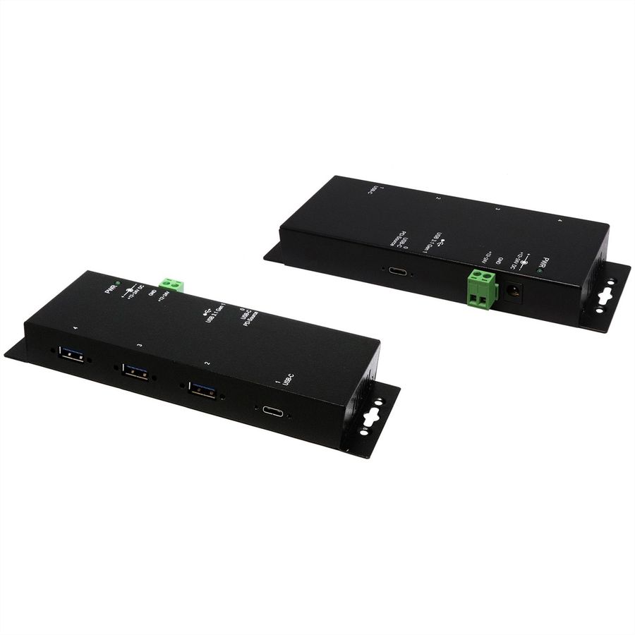 EXSYS EX-1191HMVS-PD Hub métallique USB 3.2 Gen 1 à 4 ports, avec recharge USB-PD