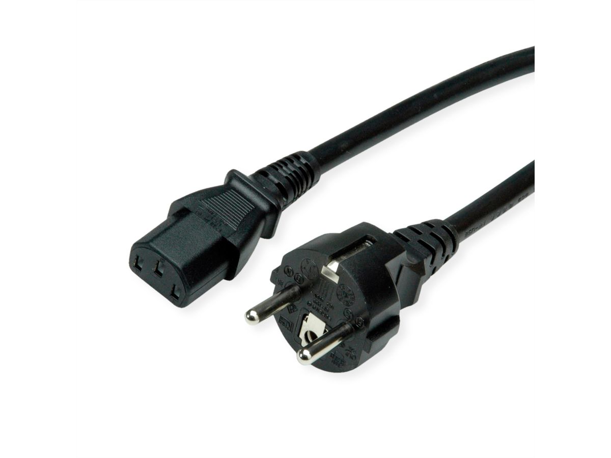 VALUE Câble d'alimentation, noir, 0,6 m
