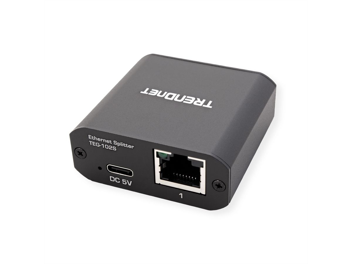 TRENDnet TEG-102S Répartiteur Gigabit à 2 ports avec alimentation USB de type C