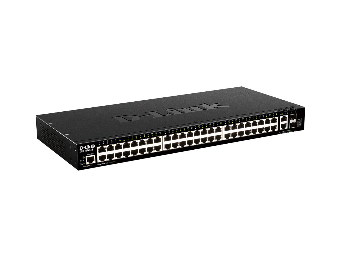 D-Link DGS-1520-52/E commutateur réseau Géré L3 10G Ethernet (100/1000/10000) 1U Noir