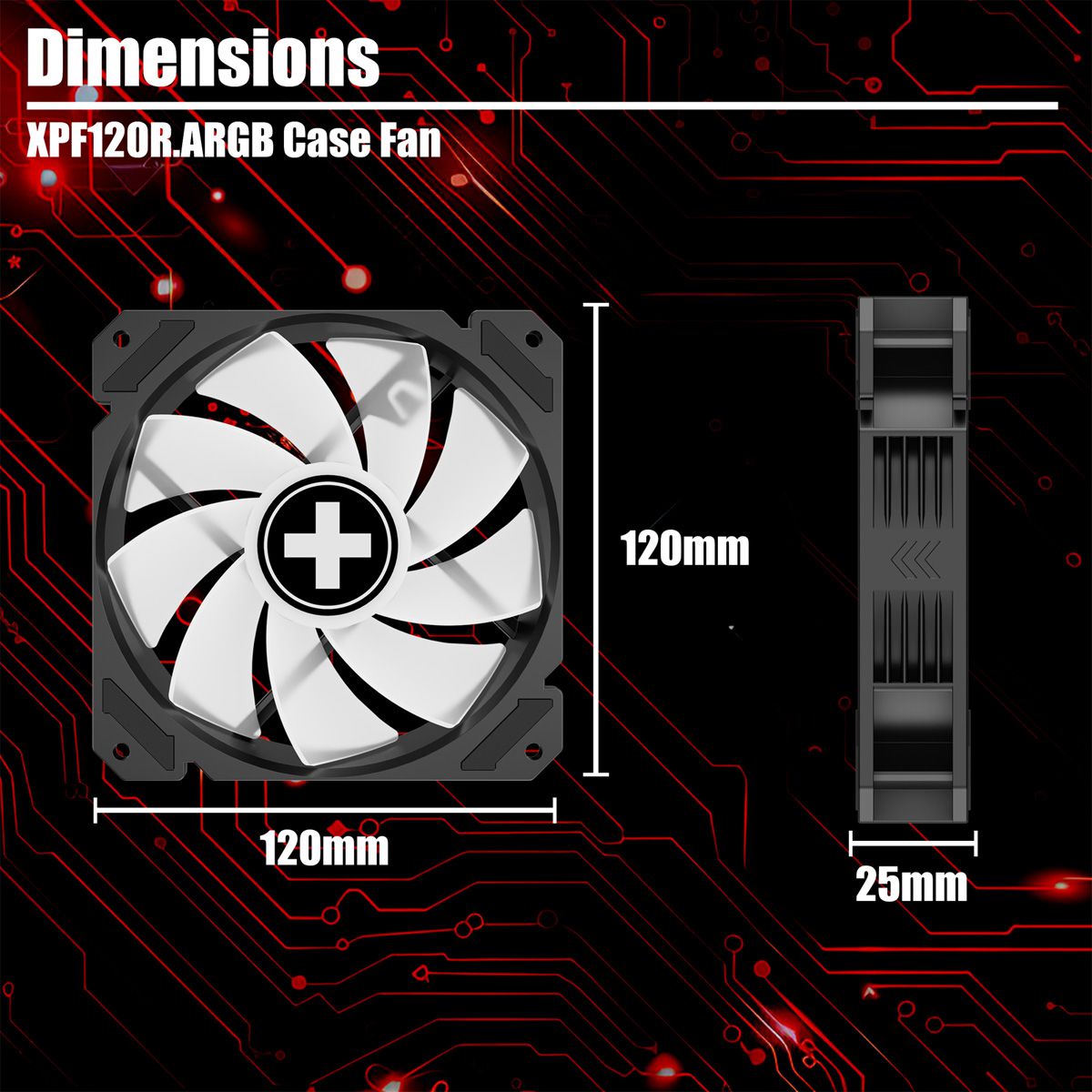XILENCE Performance A+ REVERSE XF065, Ventilateur LED ARGB 120 mm noir