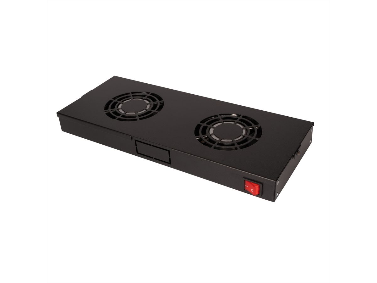 ROLINE 19" Unité de ventilation, 2 ventilateurs, ON/OFF, noir