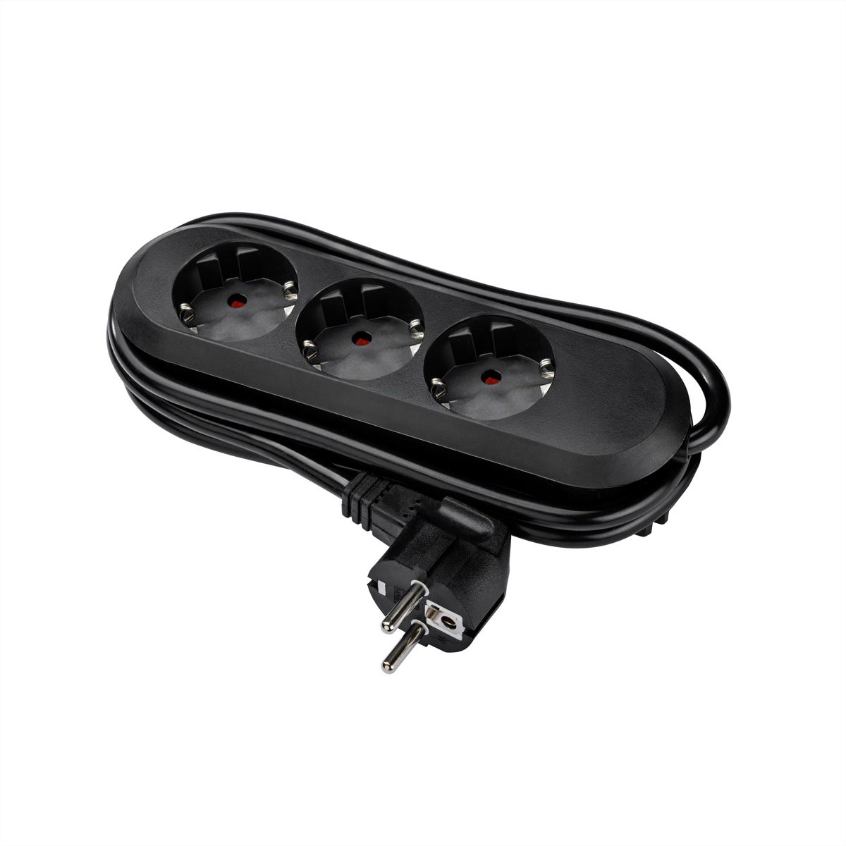 BACHMANN Prise multiple, 3x, noir, 3 m