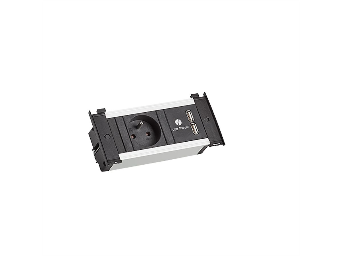 BACHMANN KAPSA XS 1xUTE 1xUSB courant 2,0m AEH CEE7/7