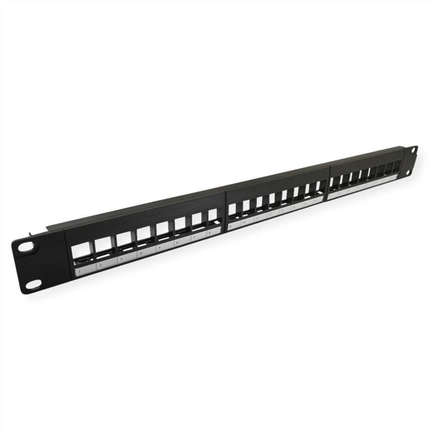VALUE Panneau de brassage 19" pour keystones, 24 ports, 1U, non-blindé, noir