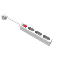 VALUE Multiprise 3 ports type Euro, avec interrupteur et fiches profilées, blanc, 2 m