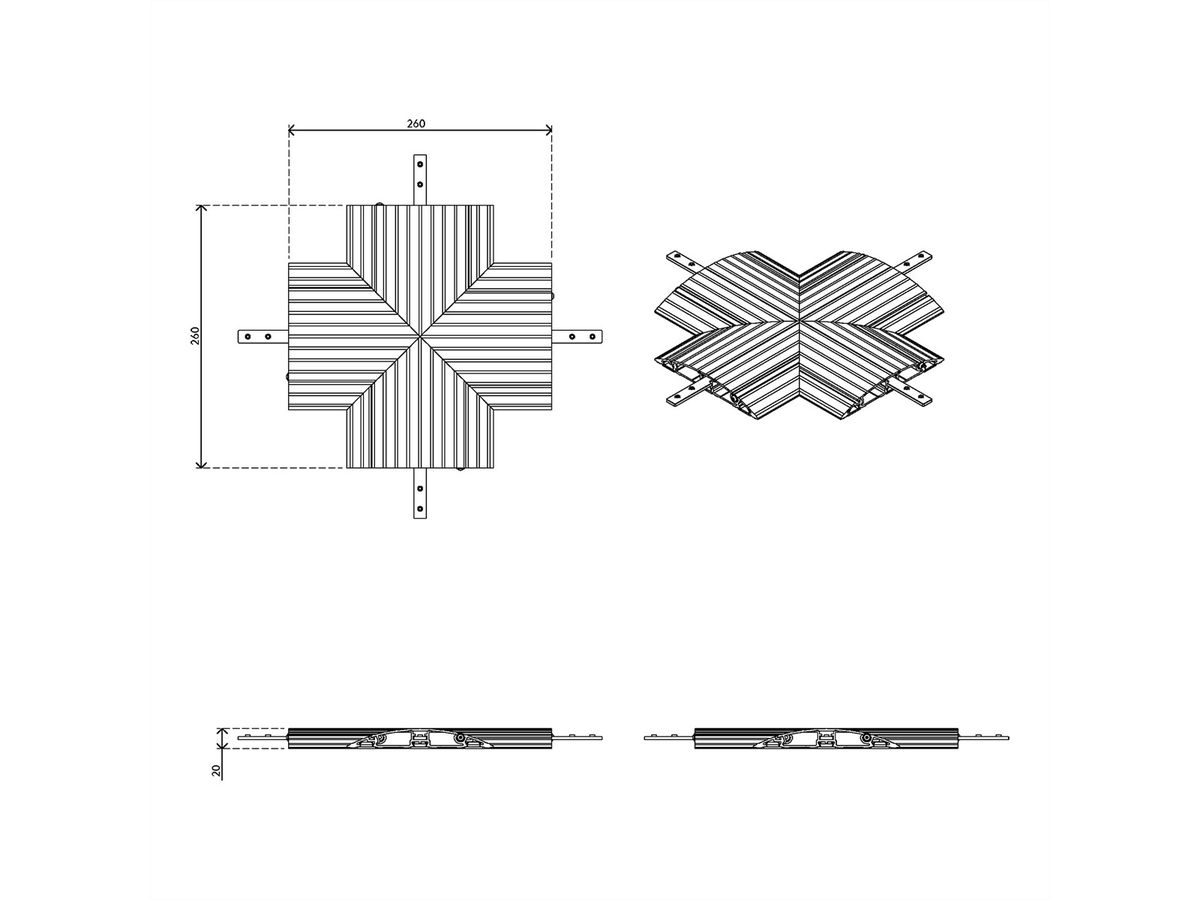 DATAFLEX Addit protège-câbles, connexion croisée 472, argent