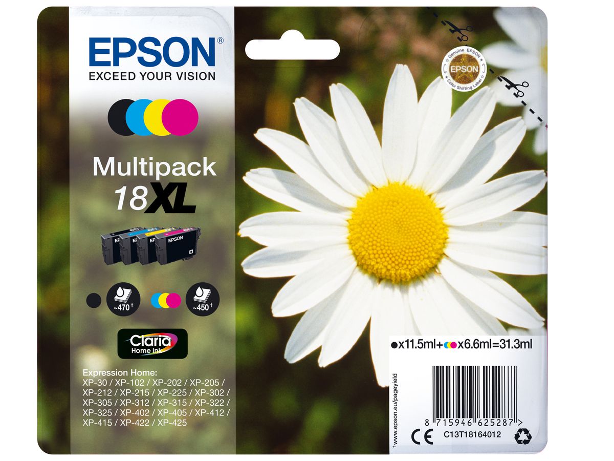 Epson Multipack "Pâquerette" - Encre Claria Home N,C,M,J (XL)