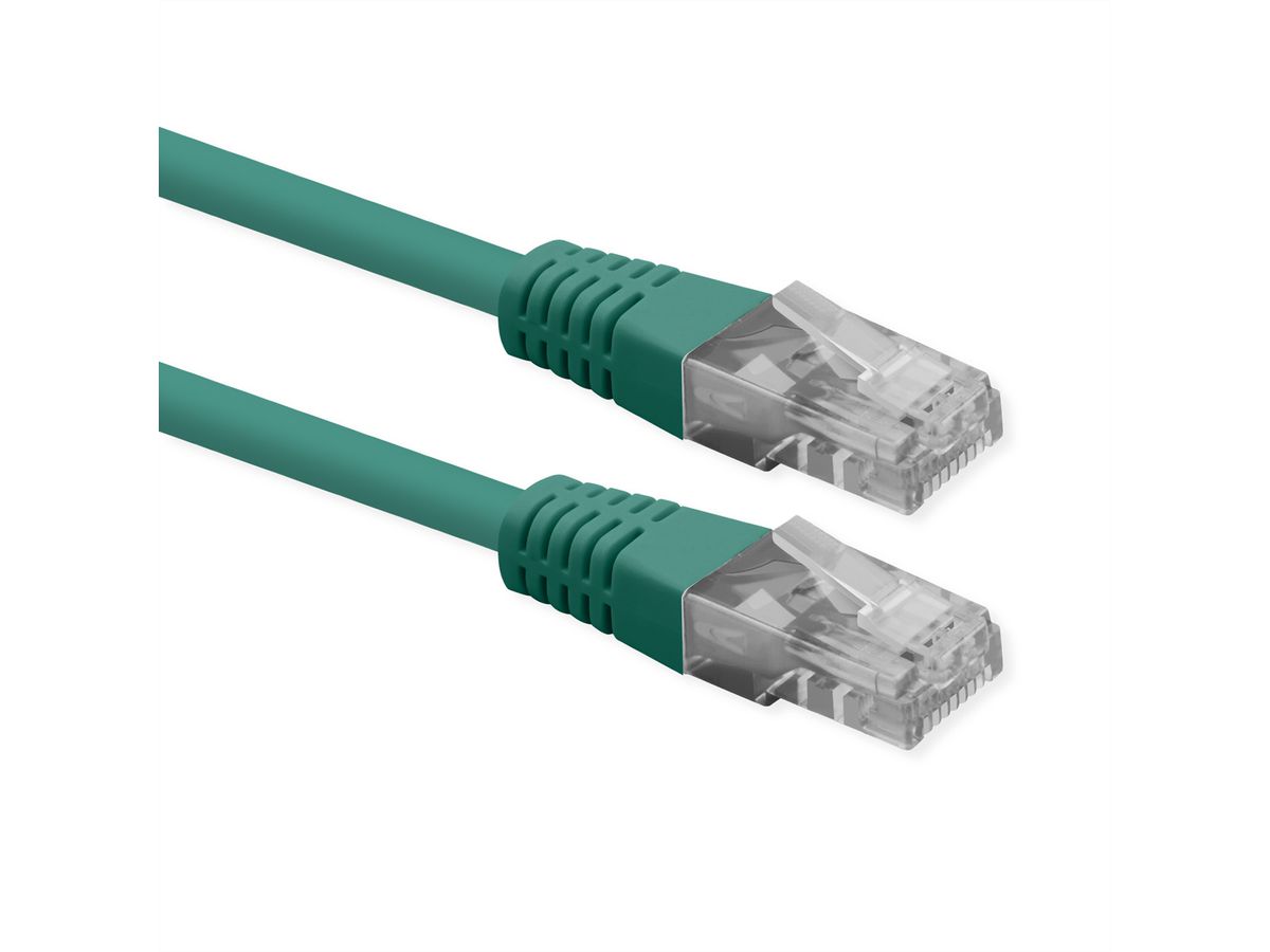 ROLINE Cordon Cat.6 (Classe E), UTP, PoE, vert, 0,3 m