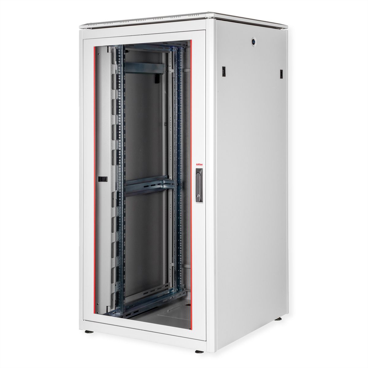 ROLINE 19" Baie réseau Pro 32U, 800x800 LxP Porte verre gris