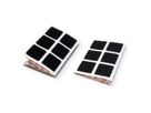 VELCRO® Boutons carrés 25x25mm x 24 noirs, crochets & velours autocollants