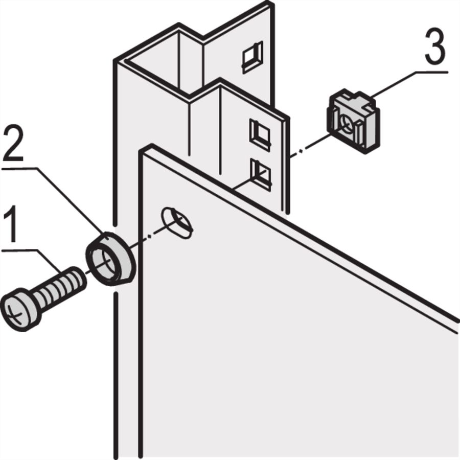 Kit d'assemblage SCHROFF 19", vis M6, rondelle M6, écrou M6, 4 pièces