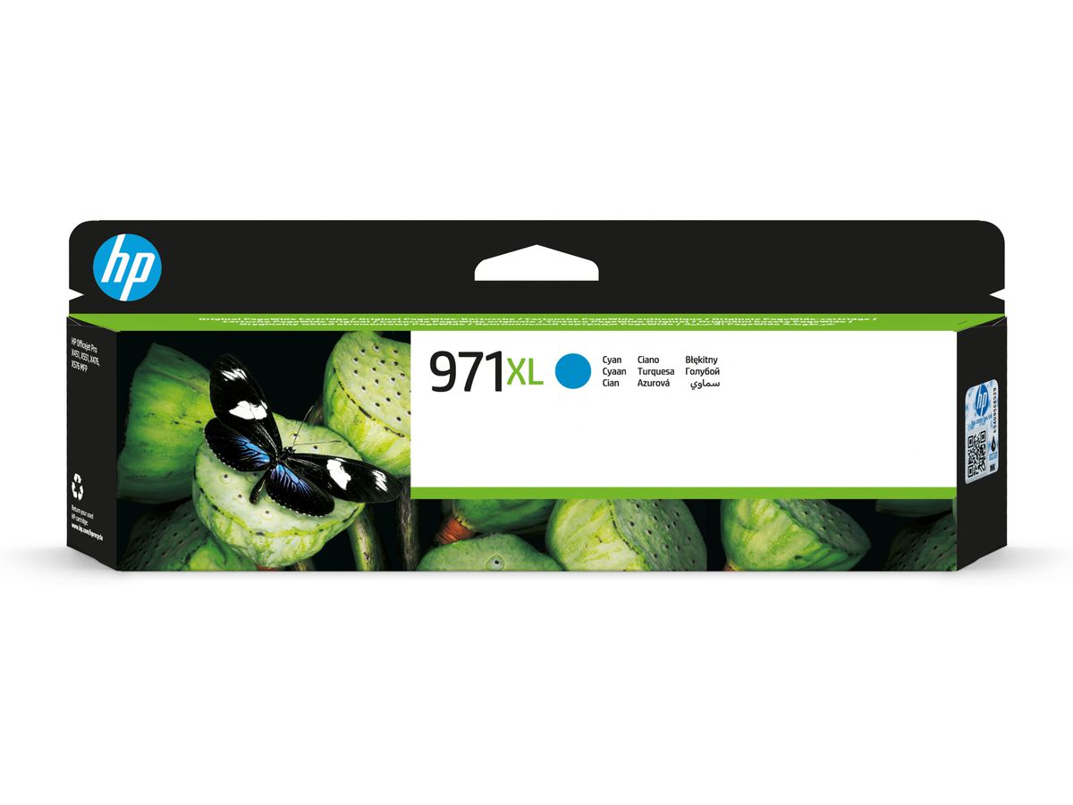 HP 971XL cartouche d'encre cyan grande capacité authentique