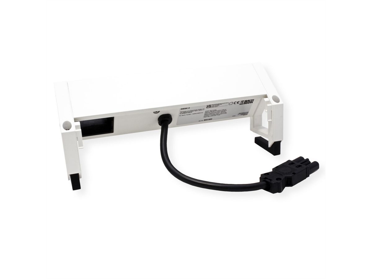 BACHMANN DESK2 2xUTE 1xUSB A/C 22W 1xCM 0,2m GST18 RAL9010