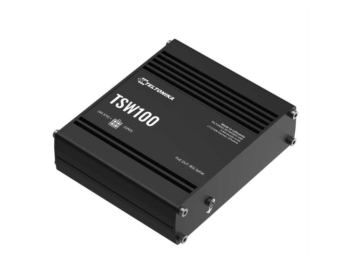 TELTONIKA TSW100 Switch industriel non-géré PoE+ Gigabit