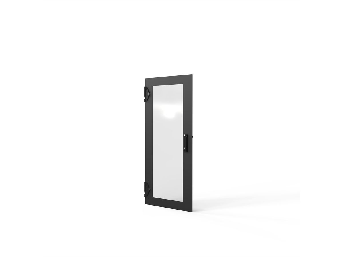 SCHROFF Porte 1200H 600L verre IP20 fermeture 3 points RAL7021