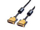 ROLINE GOLD Câble pour écran DVI, M-M, (24+1) dual link, Retail Blister, 1 m