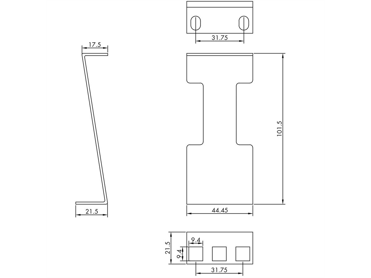 VALUE Extension de profondeur pour armoire 19 pouces, métal, 101,5mm, 1U