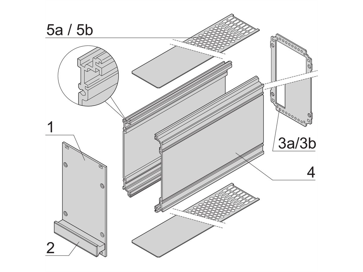 SCHROFF Unité enfichable de type cadre PRO Kit, couvercles perforés, 1 connecteur, 3 U, 14 HP, 167 mm