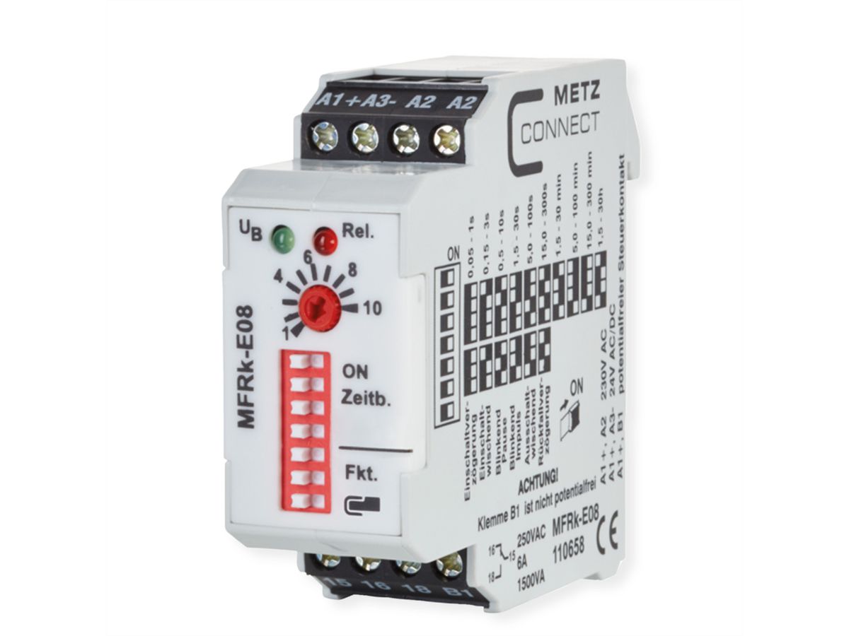 METZ CONNECT MFRk-E08 230 V AC, 24 V AC/DC Relais temporisé