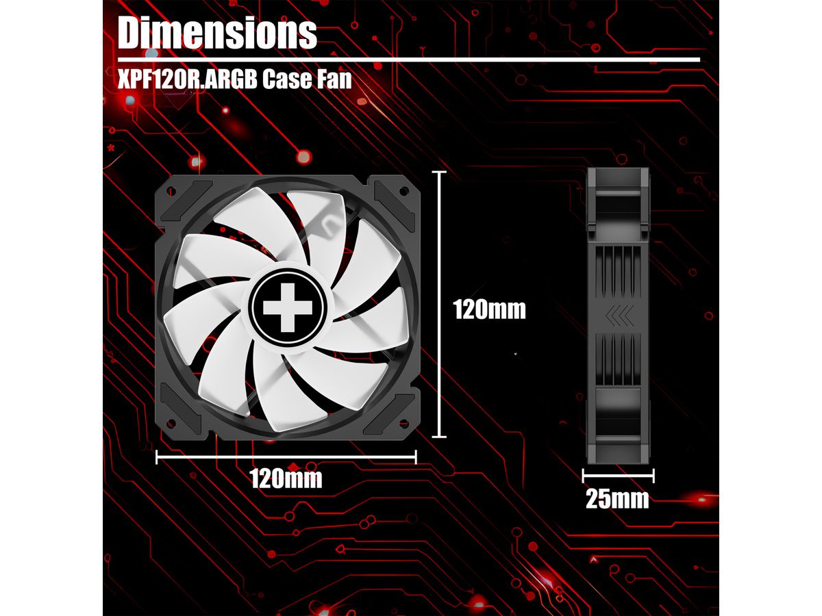 XILENCE Performance A+ REVERSE XF065, Ventilateur LED ARGB 120 mm noir