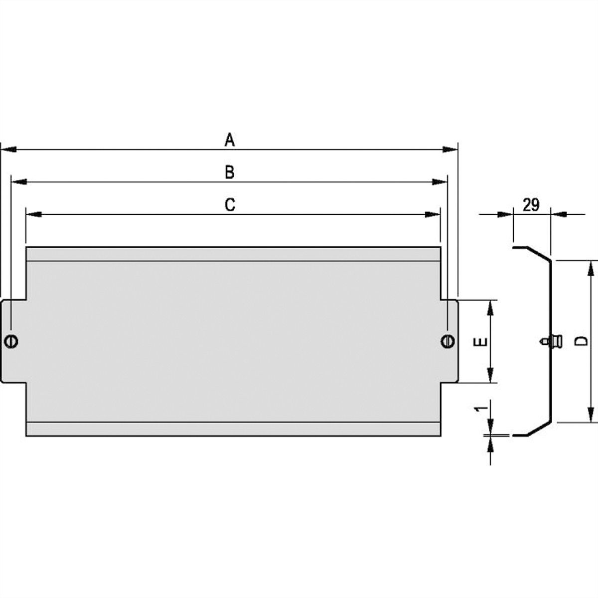 Capot arrière PropacPRO SCHROFF, 3 U, 84 CV