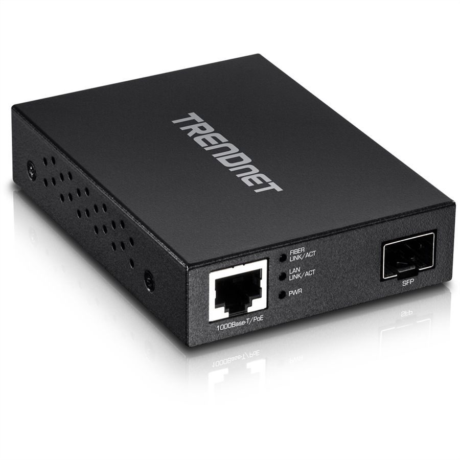 TRENDnet TFC-PGSFP Convertisseur de médias fibre SFP PD PoE Gigabit