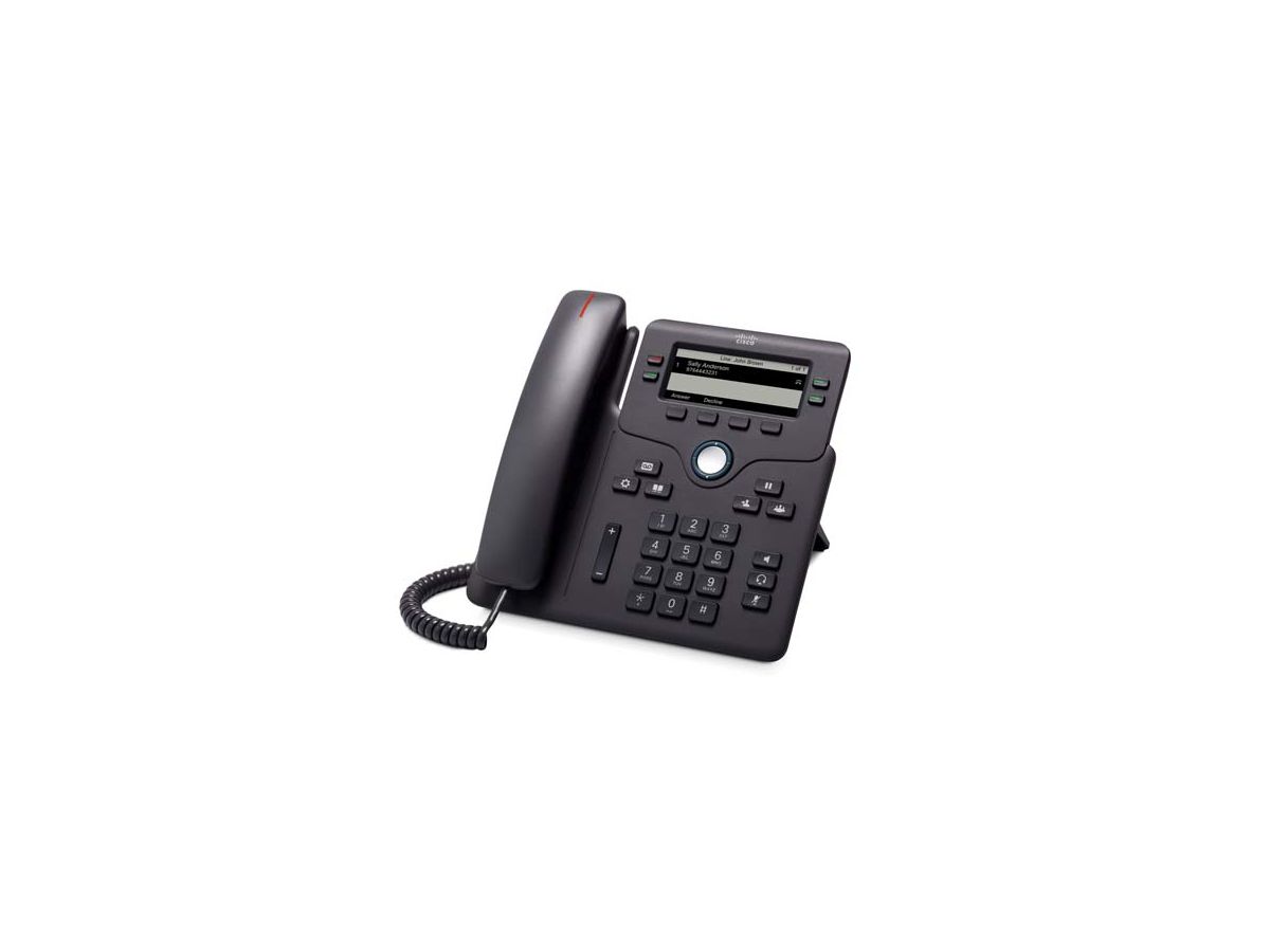 Cisco 6851 téléphone fixe Noir Combiné filaire 4 lignes Wifi