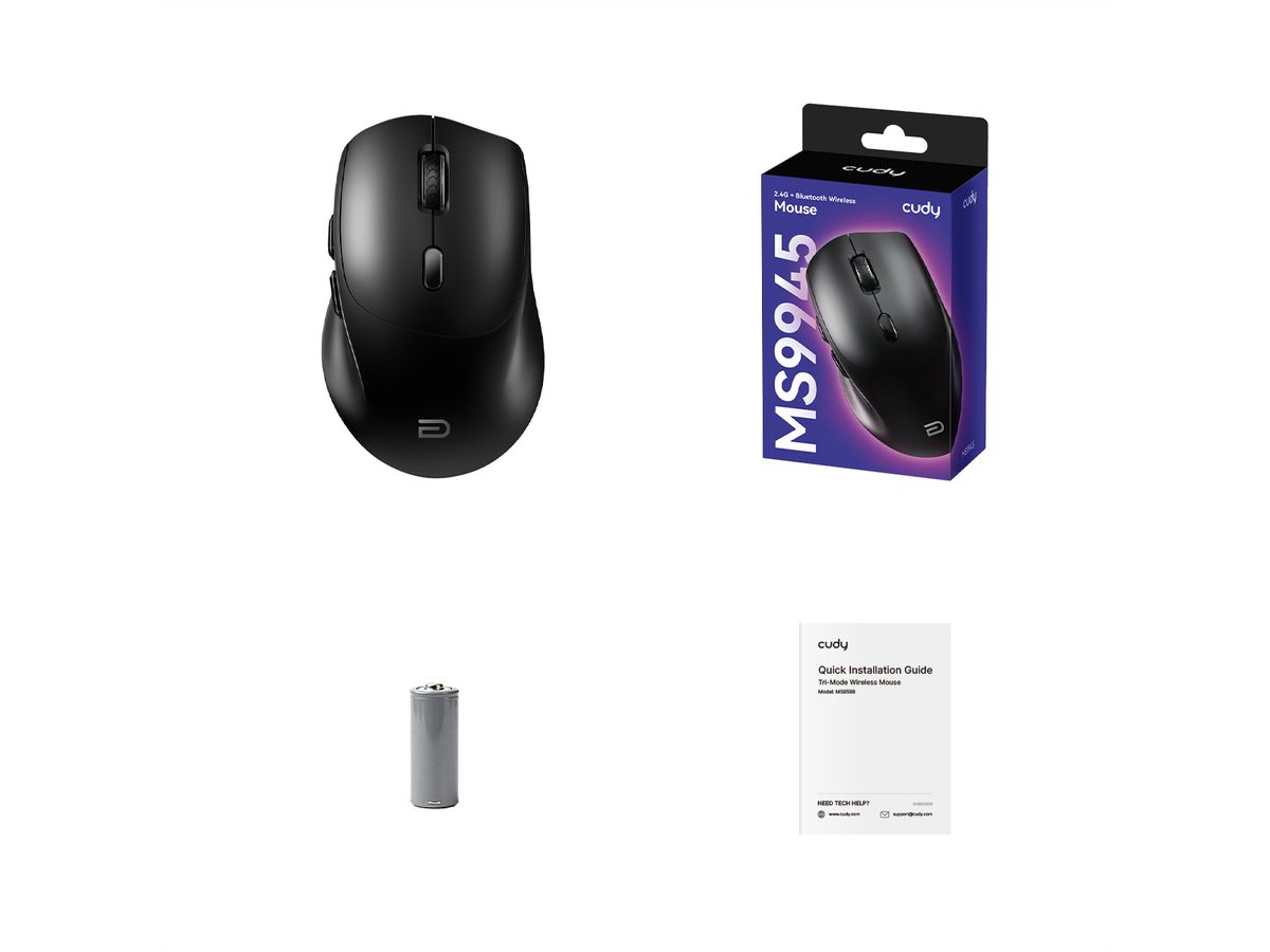 CUDY MS9945_Black Souris 2.4G/Bluetooth