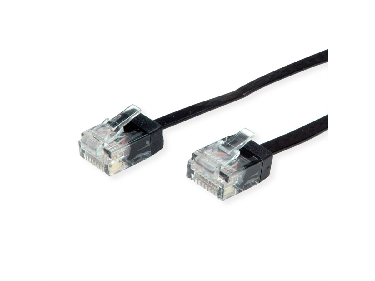 ROLINE Cordon Cat.6A (Classe EA) UTP, extra-plat, noir, 1 m