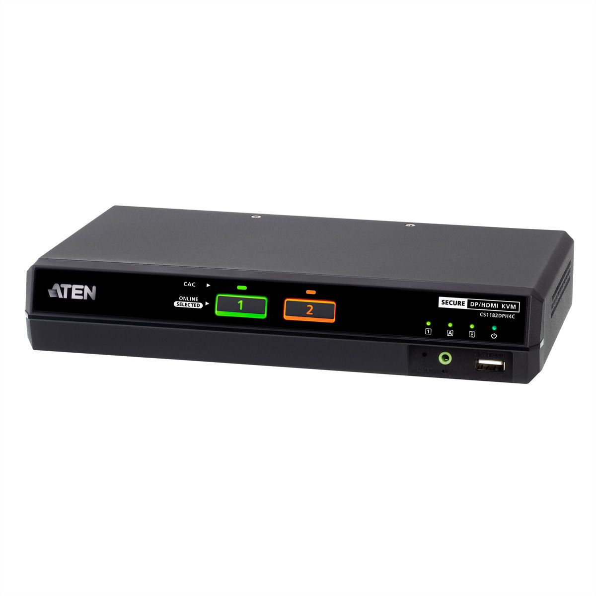 ATEN CS1182DPH4C Commutateur KVM sécurisé universel, 2 ports USB 5K DisplayPort/HDMI avec CAC
