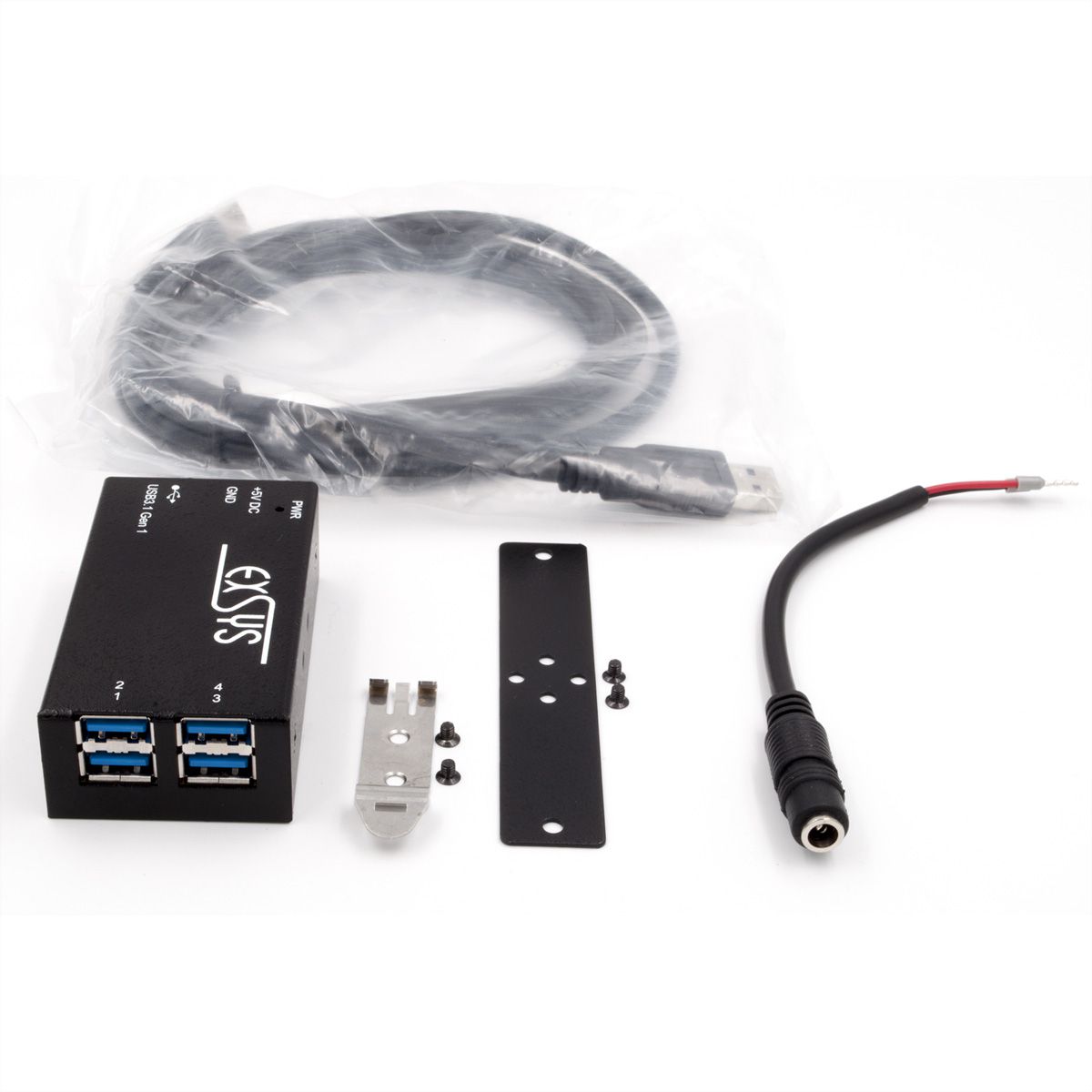 EXSYS EX-1194HMS Hub USB 3.2 Gen1 à 4 ports, C-femelle, protection de surtension