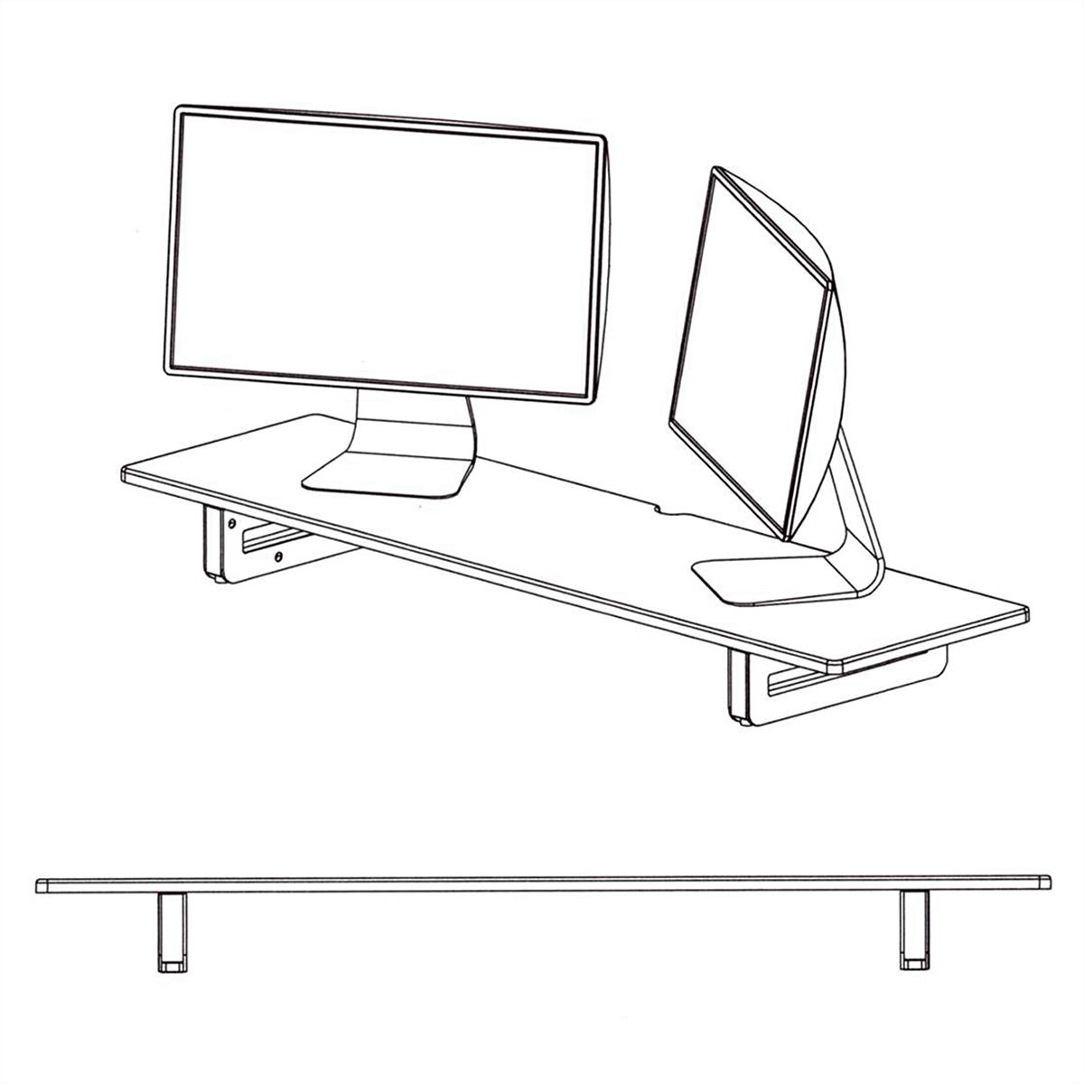 VALUE Support pour écran / ordinateur portable, réglable en hauteur, extra-large