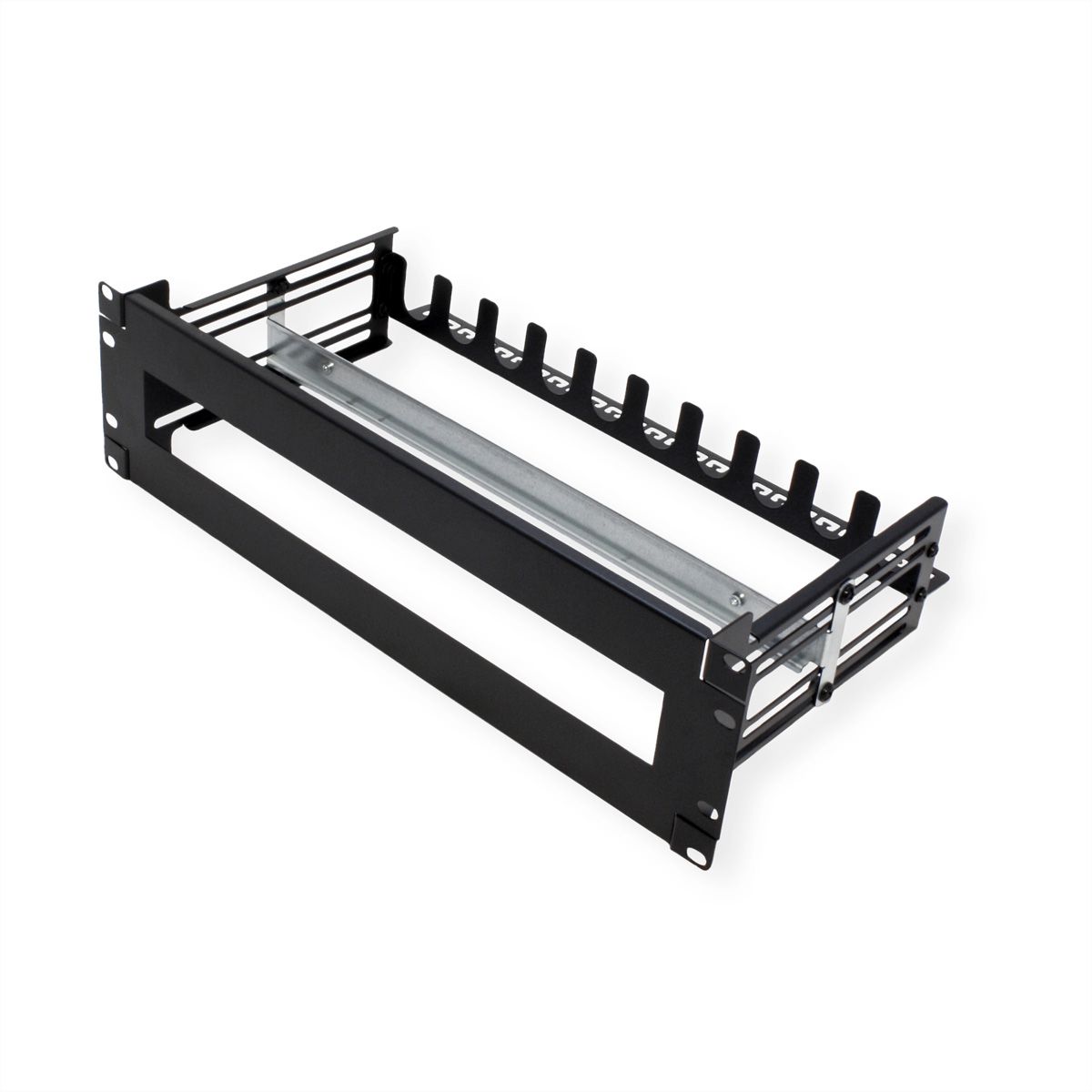 VALUE Cadre de support 19" pour appareils montés sur rail DIN, 3U, noir