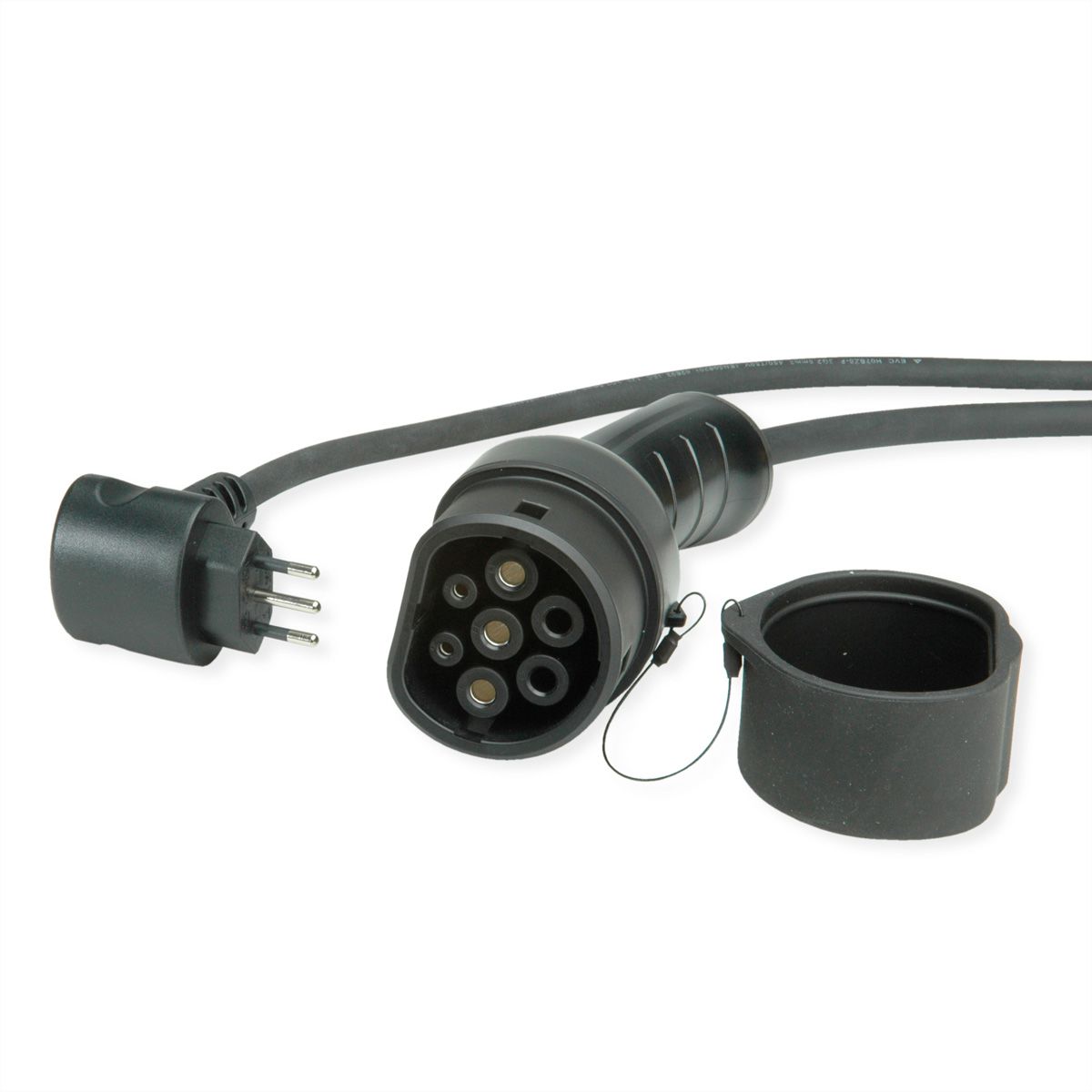 ROLINE Câble portable de recharge VE CEE7/7 - Type2, 1 phase, 250VAC (1P+N+E), 32 A, 7,4 kW, 3 m