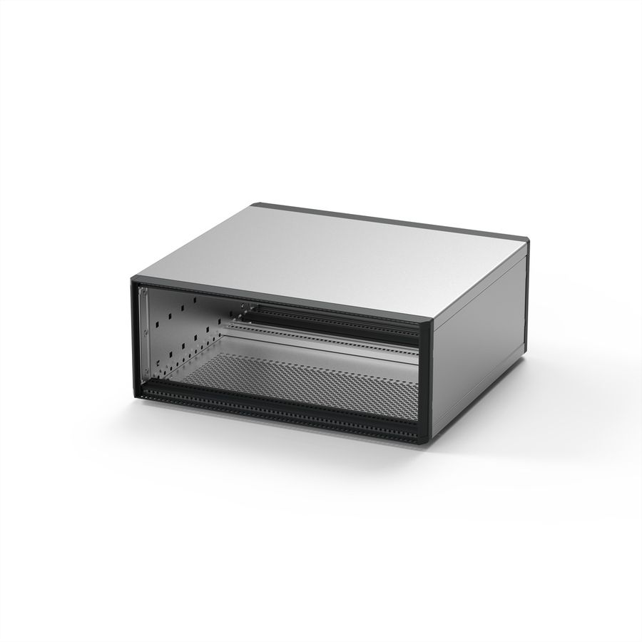 SCHROFF RatiopacPRO, Coffret complet, de bureau, blindé, avec garniture frontale, 3 U, 84 HP, 315 mm