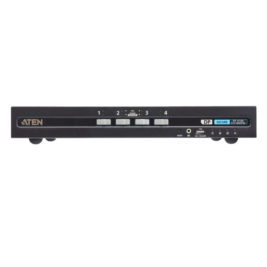 ATEN CS1184DP4C Commutateur KVM sécurisé DisplayPort à 4 ports USB avec CAC