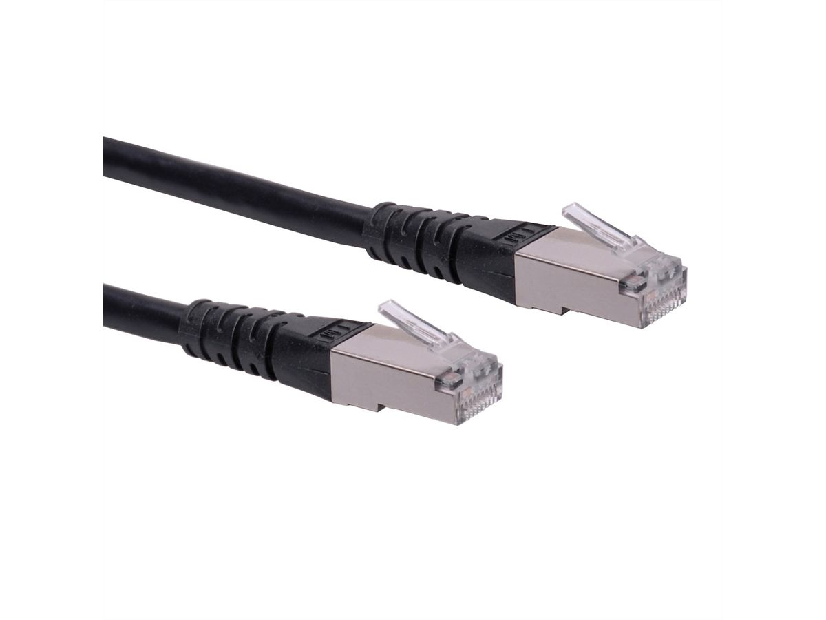 Cordon Cat.6 (Classe E) F/UTP AWG26, noir, 1 m