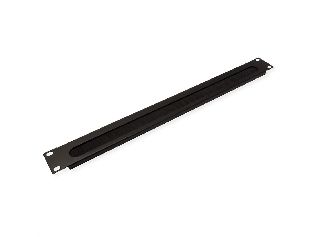 VALUE Passe-câbles 19" de 1U avec brosse, noir
