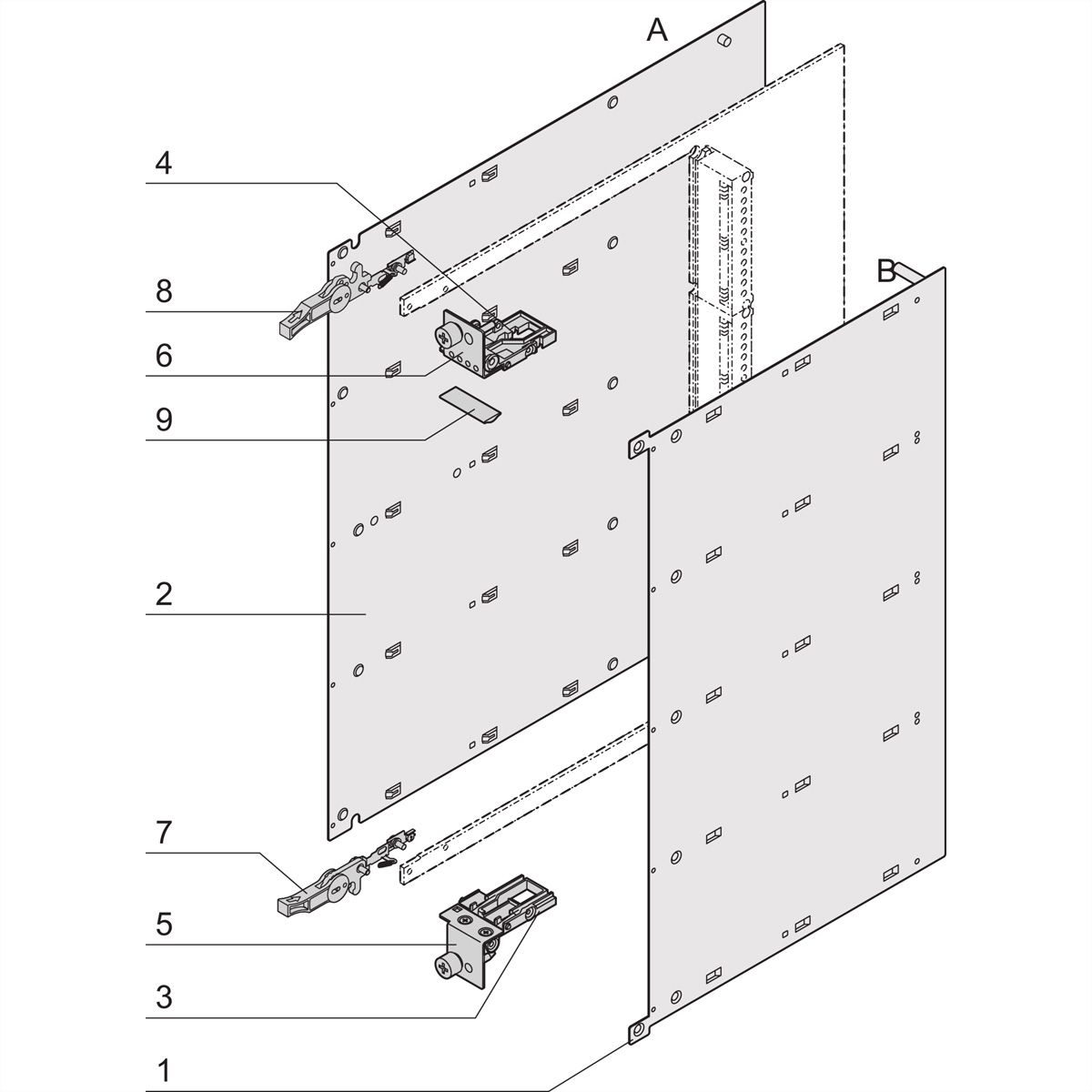Mécanisme de support SCHROFF pour modules AdvancedMC compacts et complets, sans jambe de force