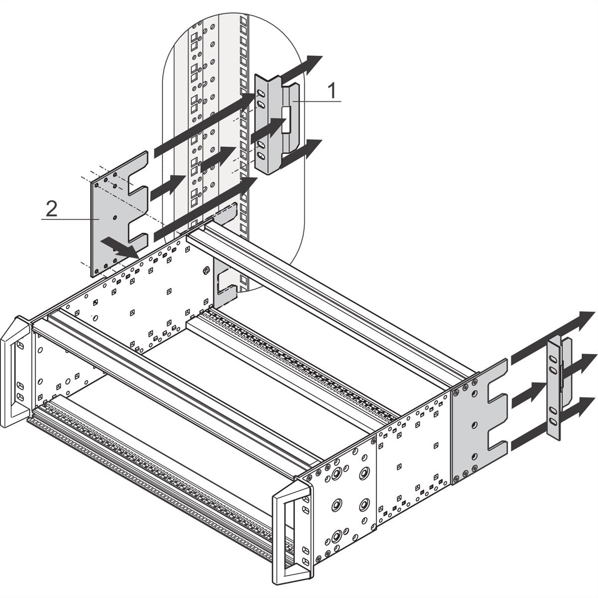 SCHROFF EuropacPRO Adaptateur pour fixation arrière, DL3 Standard dans une armoire, 6 U