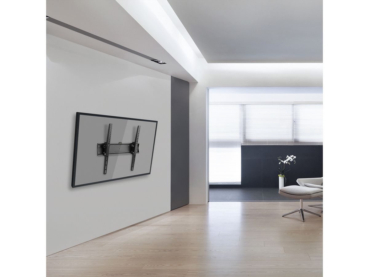 VALUE support mural TV, distance murale 53mm, capacité de charge 40kg, inclinable